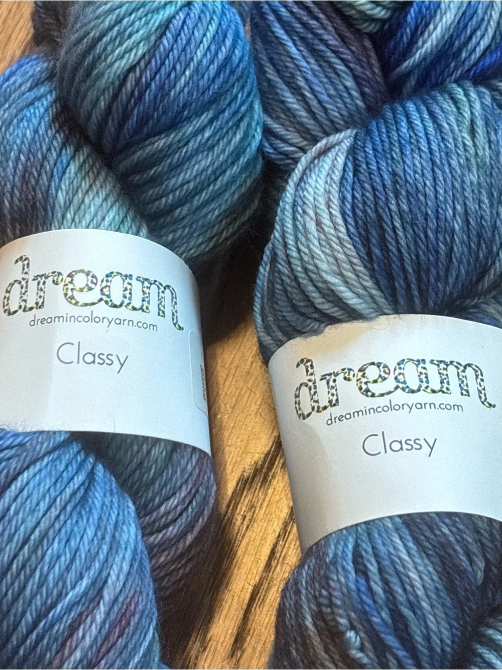 Dream in Color Yarn Lot of 2 Classy Hand-Dyed Blue Superwash Merino Wool Worsted